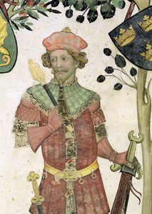 Dziewięciu godnych i dziewięć godnych kobiet, detal z obrazu Judasz Machabeusz, 1418-30